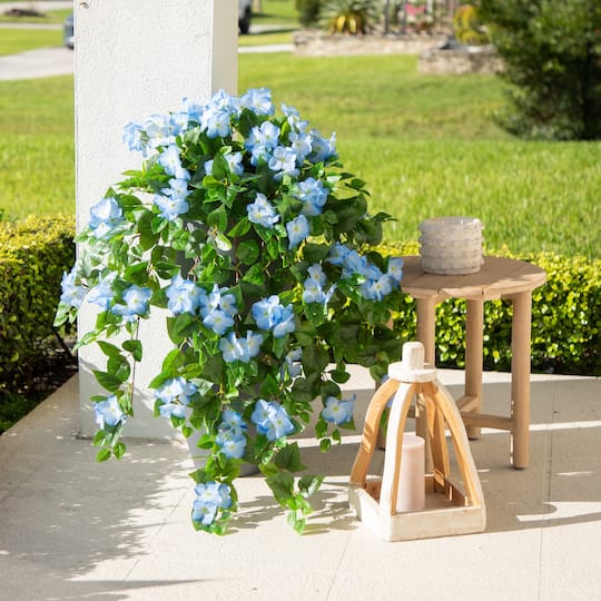 41" UV Resistant Artificial Hydrangea Hanging Plants